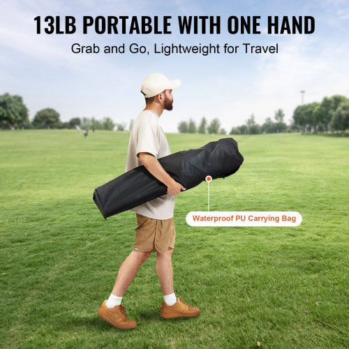 VEVOR Portable Camping Folding Chair Adults Lumbar Support Arm Chairs - Black