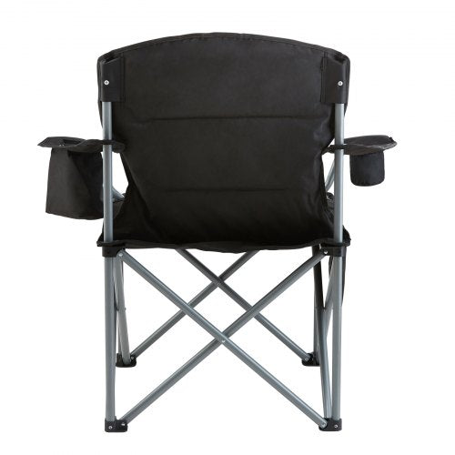 VEVOR Portable Camping Folding Chair Adults Lumbar Support Arm Chairs - Black