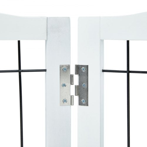 VEVOR Freestanding Dog Gate 32" H x 96.5" W Foldable Pet Barrier - White