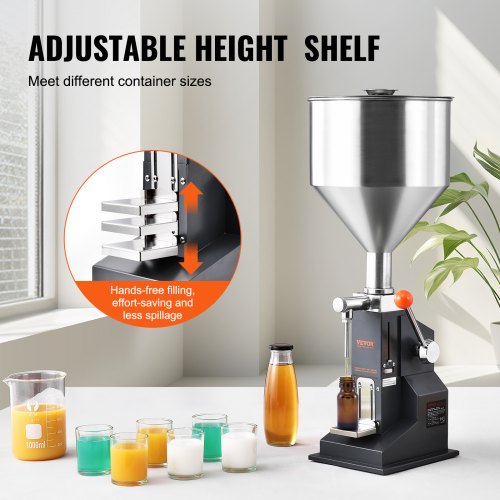 VEVOR Manual Bottle Filler 5-100ml Adjustable Stainless Steel Liquid Filling Machine