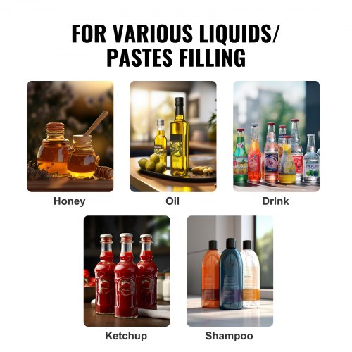 VEVOR Manual Bottle Filler 5-100ml Adjustable Stainless Steel Liquid Filling Machine