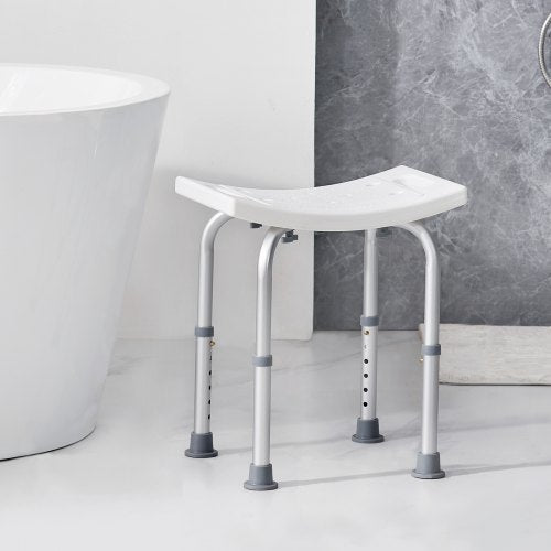 VEVOR Adjustable Shower Stool with Built-in Handles Non-Slip Seat for Elderly