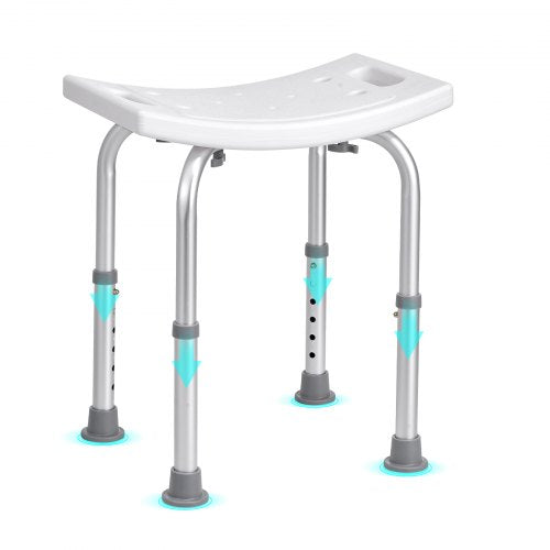 VEVOR Adjustable Shower Stool with Built-in Handles Non-Slip Seat for Elderly