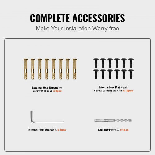 VEVOR Adjustable Outdoor Stair Aluminum Handrail 48 x 35.5 Inch Railing