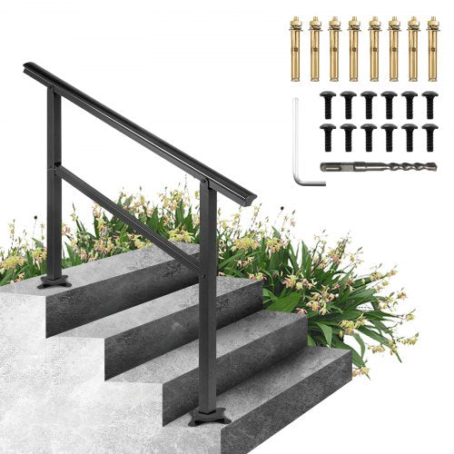 VEVOR Adjustable Outdoor Stair Aluminum Handrail 48 x 35.5 Inch Railing