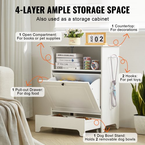 VEVOR Pet Feeding Station with 2 Stainless Steel Bowls Elevated Small Dogs Feeder