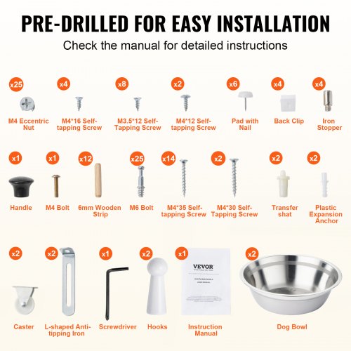 VEVOR Pet Feeding Station with 2 Stainless Steel Bowls Elevated Small Dogs Feeder