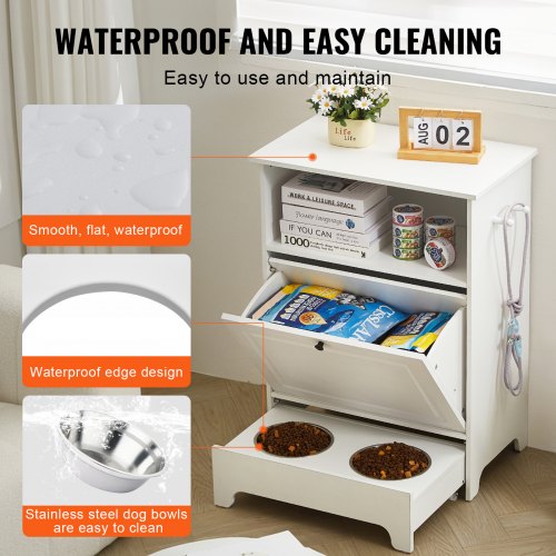 VEVOR Pet Feeding Station with 2 Stainless Steel Bowls Elevated Small Dogs Feeder