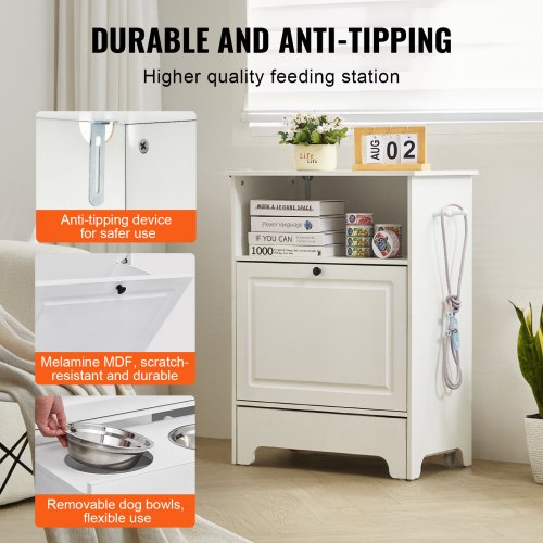 VEVOR Pet Feeding Station with 2 Stainless Steel Bowls Elevated Small Dogs Feeder