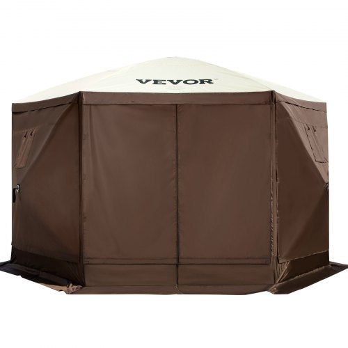 VEVOR 10x10 ft Pop-up Camping Gazebo Canopy Shelter 6 Sided Sun Shade