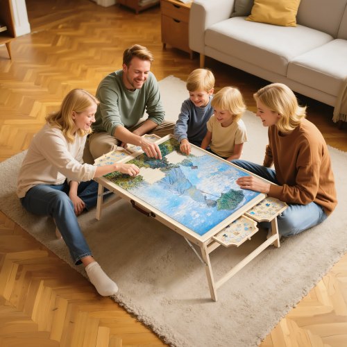 VEVOR 1500 Piece Puzzle Table 86x63cm Folding Legs 4 Drawers Portable Board