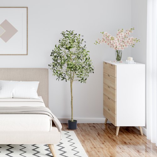 VEVOR 1550mm Artificial Olive Tree Lifelike Faux Potted Plant Home/Office Decor