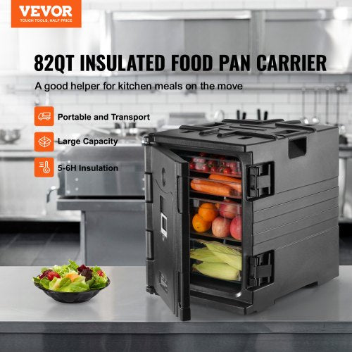 VEVOR Insulated Food Carrier 82 Qt Hot Box LLDPE Food Pan Stackable Warmer