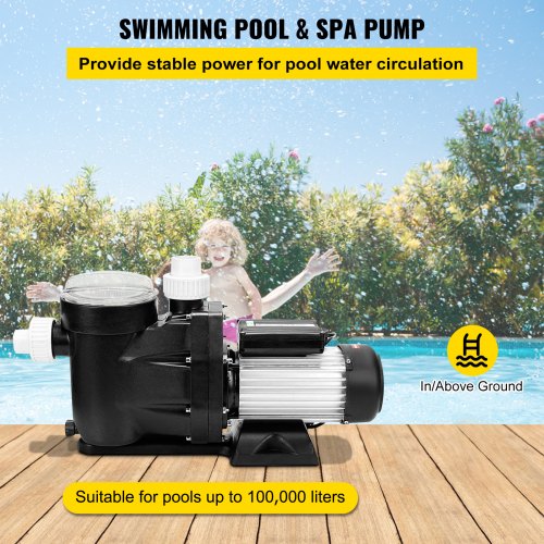 VEVOR 2.5HP Swimming Pool Pump Inground Above Ground 1850W 148GPM Filter