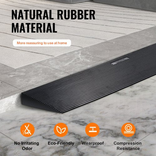 VEVOR 3cm Rise Threshold 90cm Wide Rubber Non-Slip Ramp for Doorways