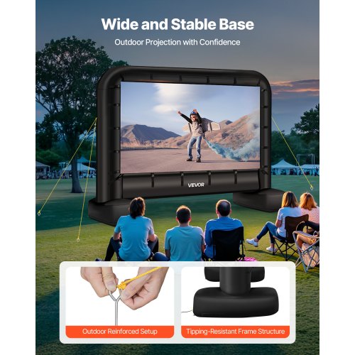 VEVOR 14 ft Inflatable Projection Screen with Portable Storage Bag for Movies