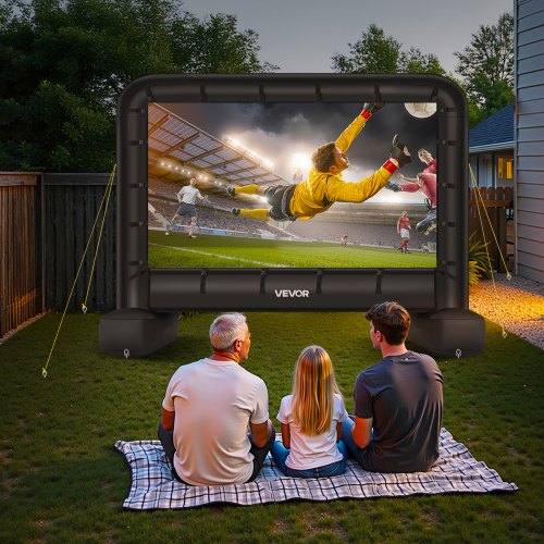 VEVOR 14 ft Inflatable Projection Screen with Portable Storage Bag for Movies