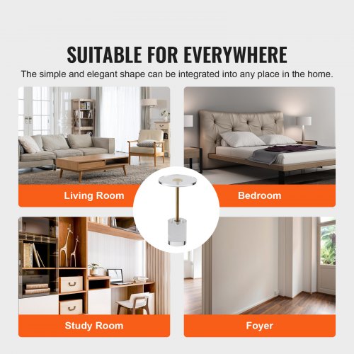 VEVOR Clear Acrylic Round End/Side Table 11.9 x 11.9 inch for Living Room