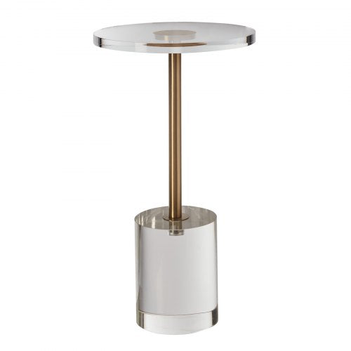 VEVOR Clear Acrylic Round End/Side Table 11.9 x 11.9 inch for Living Room