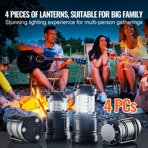 VEVOR LED Camping Lanterns 4 Pack Lightweight Hanging Lights for Hiking/Camping