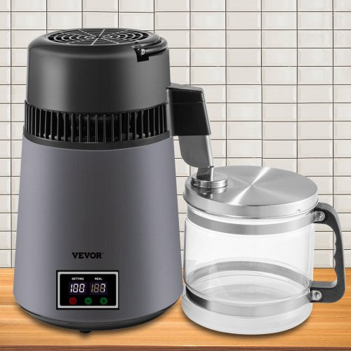 VEVOR 4L Distilled Water Machine 0.88 Gal Countertop Water Distiller - Grey