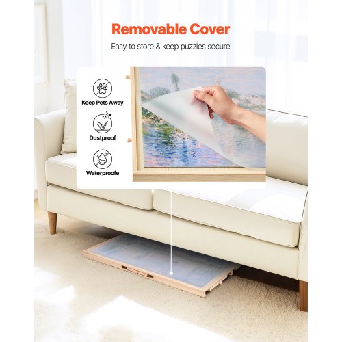 VEVOR 1000 Piece Rotating Puzzle Board 74x53cm with 5 Drawers and Cover