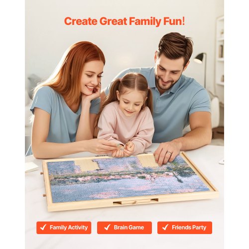 VEVOR 1000 Piece Rotating Puzzle Board 74x53cm with 5 Drawers and Cover