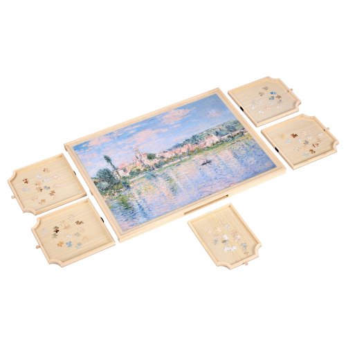 VEVOR 1000 Piece Rotating Puzzle Board 74x53cm with 5 Drawers and Cover