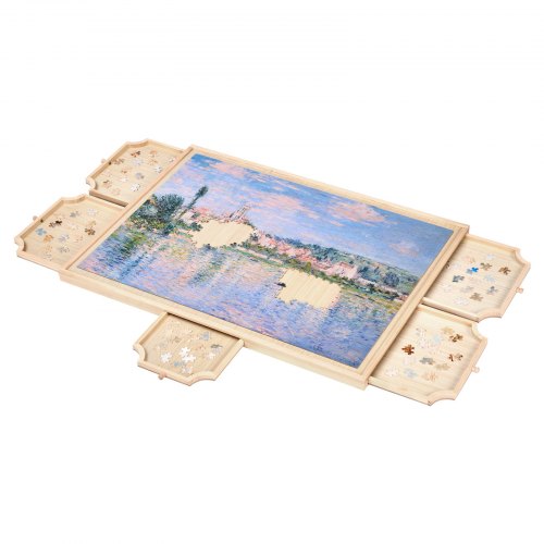 VEVOR 1000 Piece Rotating Puzzle Board 74x53cm with 5 Drawers and Cover
