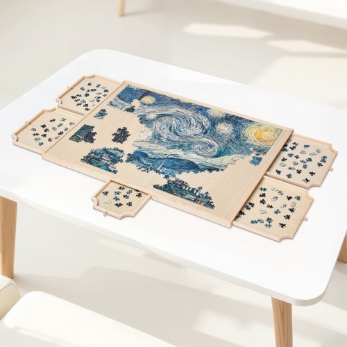 VEVOR 1500 Piece Rotating Puzzle Board 86x63 cm with 5 Drawers and Cover