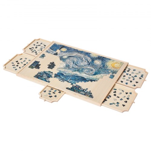 VEVOR 1500 Piece Rotating Puzzle Board 86x63 cm with 5 Drawers and Cover