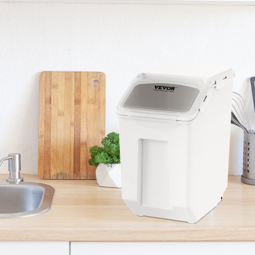 VEVOR 2 Pcs Ingredient Storage Bin 15L Kitchen Rice Cereal Flour Dog Food