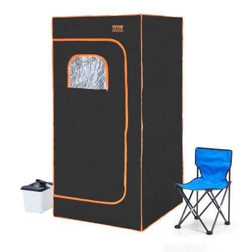 VEVOR Portable Steam Sauna Tent Full Size 2000W with Remote Chair - Black