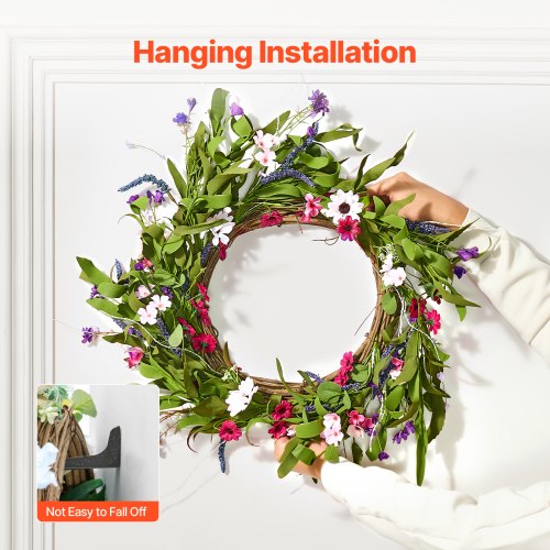 VEVOR Artificial Decorative Wreath 55.88 cm Daisies Buds for Home Decor